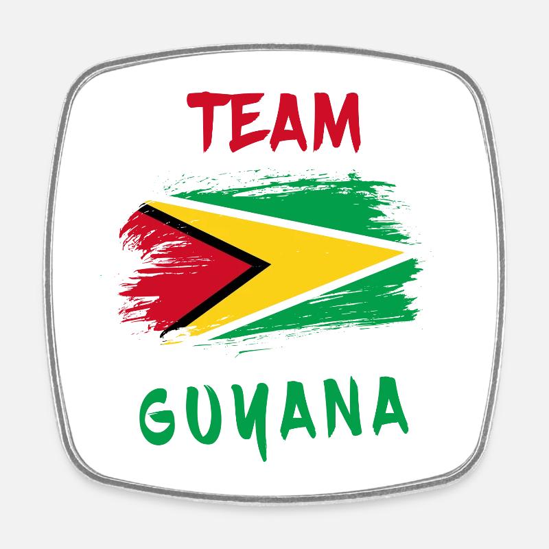 Drapeaux de l'équipe Guyane - Magnet carré - blanc