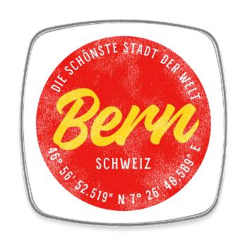 Bern Kreis Logo – Die schönste Stadt - Viereckiger Kühlschrankmagnet - Weiß - Vorne