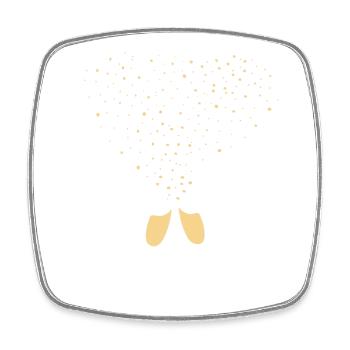 Sparkling Prosecco - Sparkling wine - Motif to toast - Square fridge magnet - white - Front