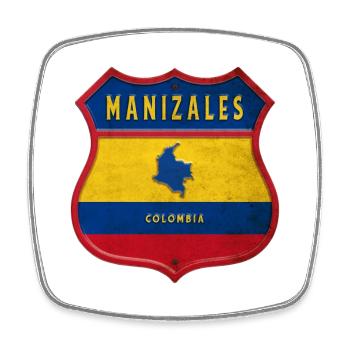 Motif de l'écusson Columbia Manizales - Magnet carré - blanc - Devant