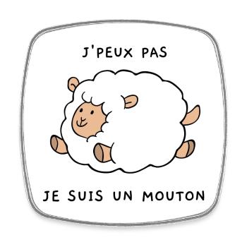 J'peux pas je suis un mouton - Magnet carré - blanc - Devant