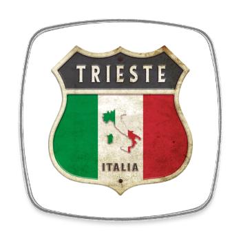 Trieste Italie Armoiries Drapeaux Design - Magnet carré - blanc - Devant