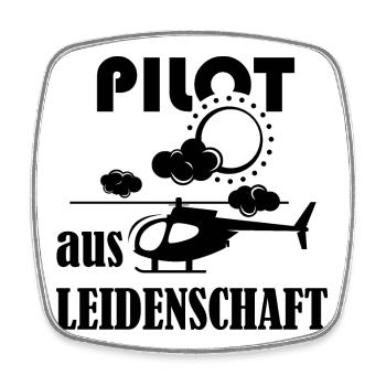 Pilot aus Leidenschaft Symbol Fliegen Hubschrauber - Viereckiger Kühlschrankmagnet - Weiß - Vorne