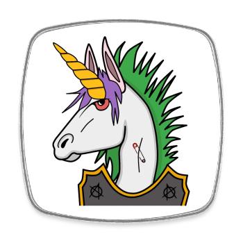 Einhorn Punk - Viereckiger Kühlschrankmagnet - Weiß - Vorne