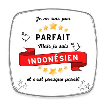 I'm not perfect but I'm Indonesian - Square fridge magnet - white - Front