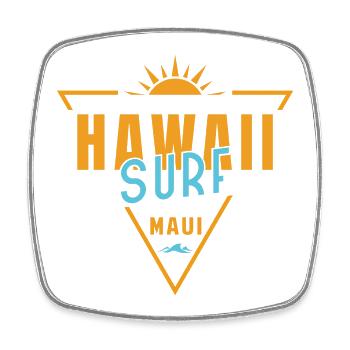 Hawaii Surf Maui Retro Triangle - Square fridge magnet - white - Front