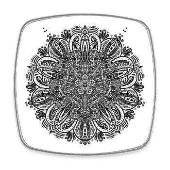 mandala decoration design - Square fridge magnet - white - Front