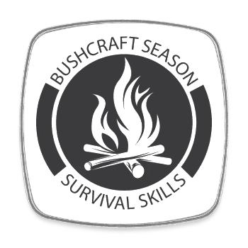 Icône de feu de camp de brousse icône de logo graphique - Magnet carré - blanc - Devant