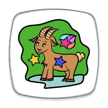 Gestirne Steinbock Tierkreiszeichen Horoskop - Viereckiger Kühlschrankmagnet - Weiß - Vorne