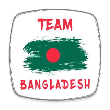 Team Bangladesch Flaggen Design - Viereckiger Kühlschrankmagnet - Weiß - Vorne
