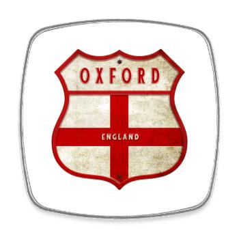 Oxford England Wappen - Viereckiger Kühlschrankmagnet - Weiß - Vorne