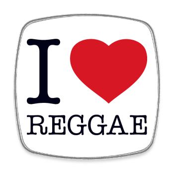 I LOVE REGGAE - Viereckiger Kühlschrankmagnet - Weiß - Vorne
