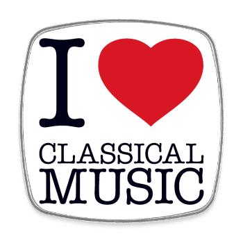 I LOVE CLASSICAL MUSIC Klassische Musik - Square fridge magnet - white - Front