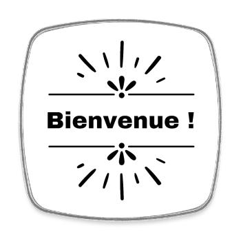 Bienvenue - Magnet carré - blanc - Devant