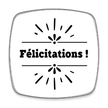 félicitations - Magnet carré - blanc - Devant