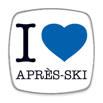 I LOVE APRES SKI Skifahren - Viereckiger Kühlschrankmagnet - Weiß - Vorne