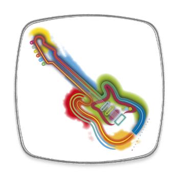 Pop Art Guitar - Square fridge magnet - white - Front