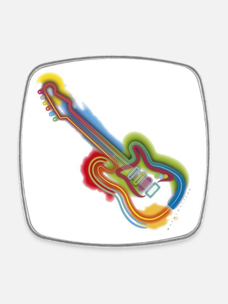 Guitare Pop Art - Magnet carré - blanc