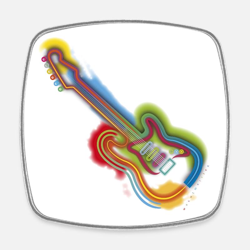 Guitare Pop Art - Magnet carré - blanc