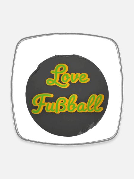 Love of retro-style football - Square fridge magnet - white