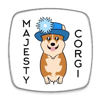 Majestät Corgi - Viereckiger Kühlschrankmagnet - Weiß - Vorne