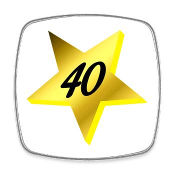 was schenken, 40 sternmotiv - Viereckiger Kühlschrankmagnet - Weiß - Vorne