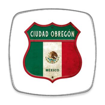 Écusson Ciudad Obregon Mexico - Magnet carré - blanc - Devant
