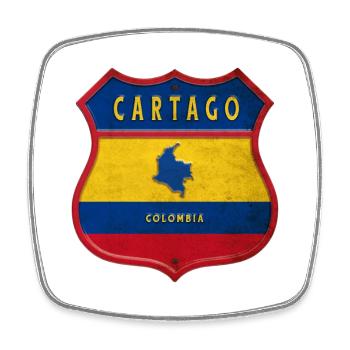 Écusson Cartago Colombia - Magnet carré - blanc - Devant