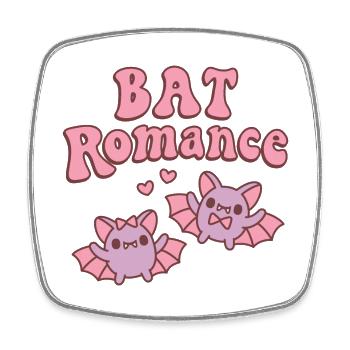 Mignon Vampire Bats Drôle Bat Romance Jeu de mots - Magnet carré - blanc - Devant