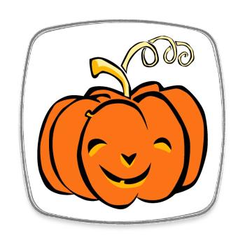 Pumpkin Autumn Halloween Design Orange - Square fridge magnet - white - Front