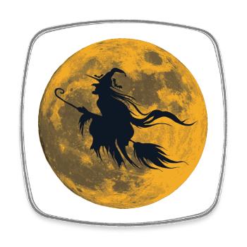 Hexendesign, Silhouetten, Monde, halloween Outfit - Viereckiger Kühlschrankmagnet - Weiß - Vorne