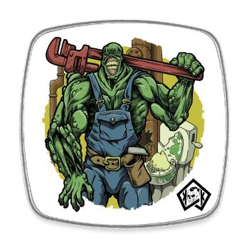 Plumber, plumber, plumber, plumber - Square fridge magnet - white - Front