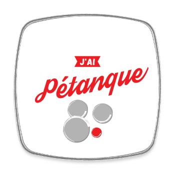 J'Peux pas J'Ai Pétanque - Magnet carré - blanc - Devant