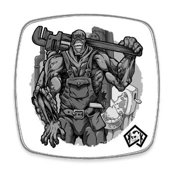 Plumber, plumber, plumber, plumber - Square fridge magnet - white - Front