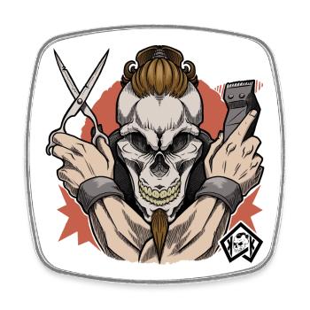 Coiffeur, Barbier, Coupe de cheveux, Maître Coiffeur - Magnet carré - blanc - Devant