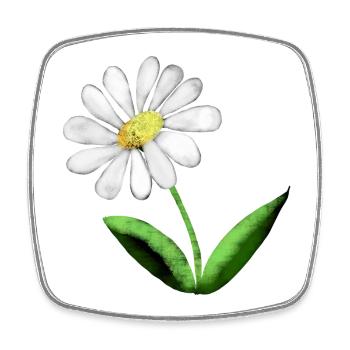 Proud Marguerite - Square fridge magnet - white - Front