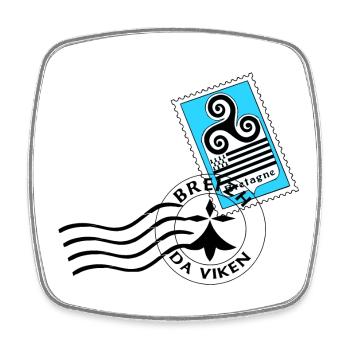 Bretagne - Viereckiger Kühlschrankmagnet - Weiß - Vorne