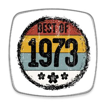 Das Beste von 1973 Vintage Abzeichen - Viereckiger Kühlschrankmagnet - Weiß - Vorne