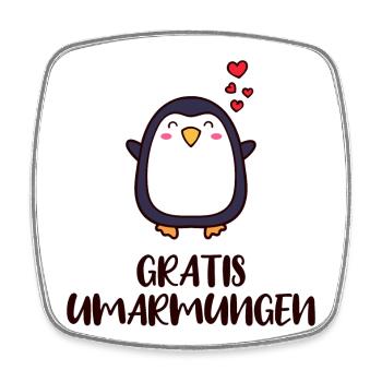 Pinguin Herz Süß Statement Tier Vogel Arktis - Viereckiger Kühlschrankmagnet - Weiß - Vorne
