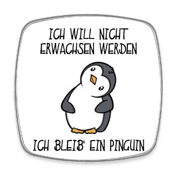 Lustig Süß Pinguin Tier Vogel Statement - Viereckiger Kühlschrankmagnet - Weiß - Vorne