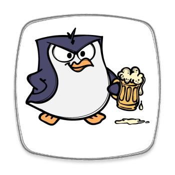 Cool Pinguin Bier Tier Vogel Seevogel Antarktis - Viereckiger Kühlschrankmagnet - Weiß - Vorne