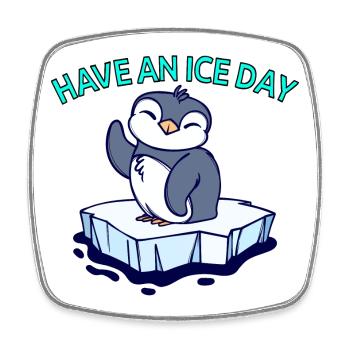 Cool Penguin Ice Statement Oiseau Animal Antarctique - Magnet carré - blanc - Devant