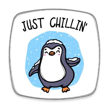 Déclaration de pingouin frais de neige Glace animale de l’Antarctique - Magnet carré - blanc - Devant