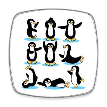 Cool Eislaufen Pinguin Arktis Eis Tier Vogel - Viereckiger Kühlschrankmagnet - Weiß - Vorne
