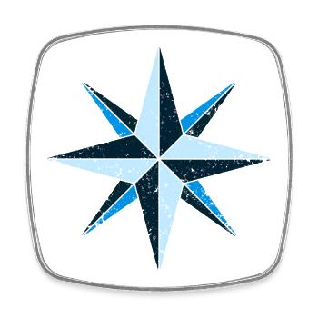 Compass - Square fridge magnet - white - Front