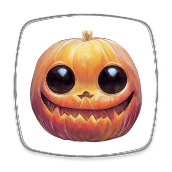 Tête De Citrouille Pour Halloween - Magnet carré - blanc - Devant