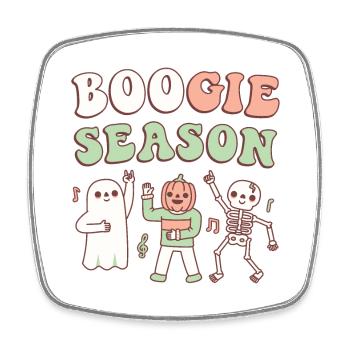 Boogie Season Ghost, Jack O Laterne, Skelett - Viereckiger Kühlschrankmagnet - Weiß - Vorne