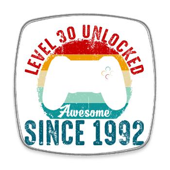 Level 30 Entsperrtes Retro-Controller-Tee - Viereckiger Kühlschrankmagnet - Weiß - Vorne