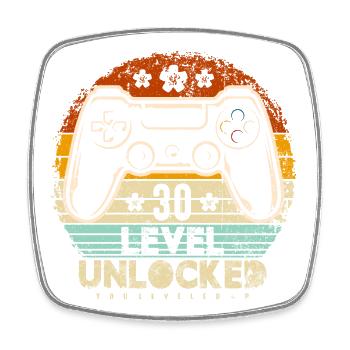 Thirty Unlocked Retro Controller - Square fridge magnet - white - Front