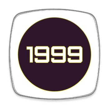 1999 Retro - Viereckiger Kühlschrankmagnet - Weiß - Vorne